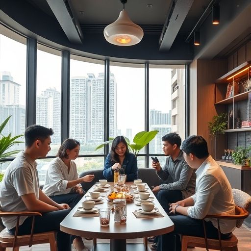 朋友在广州喝茶工作室聚会