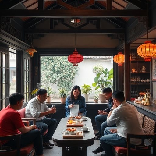 广州传统茶肆场景