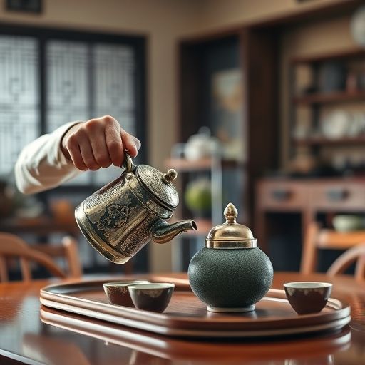茶艺师在广州高端茶自带工作室冲泡茶叶