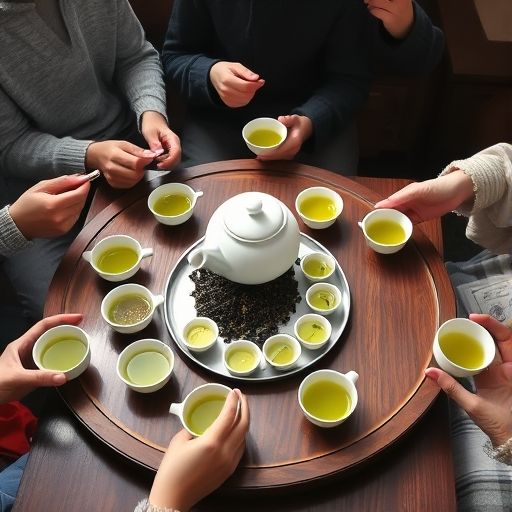 茶友品茶场景