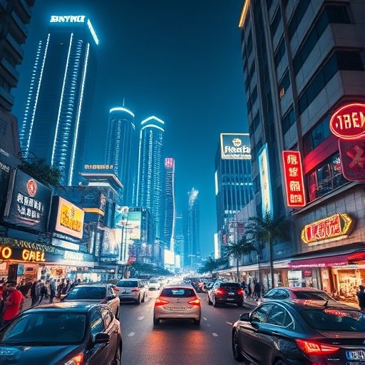 广州街头夜景