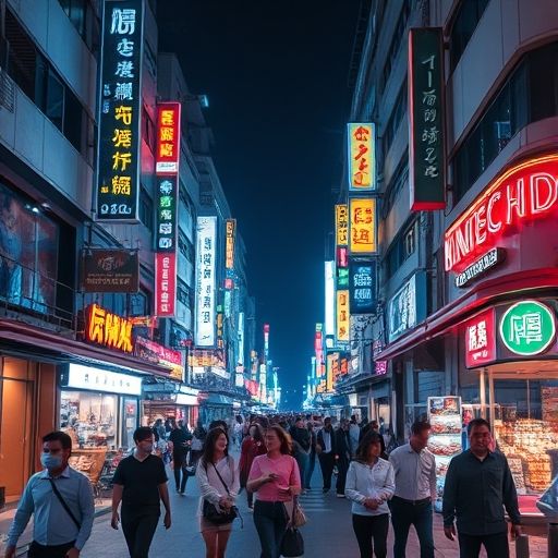 广州夜生活街景