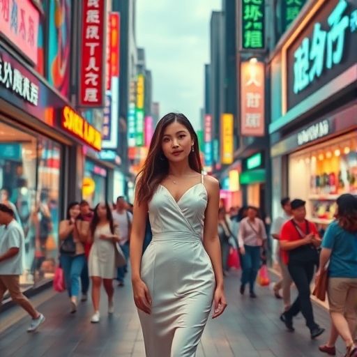 广州街头人流