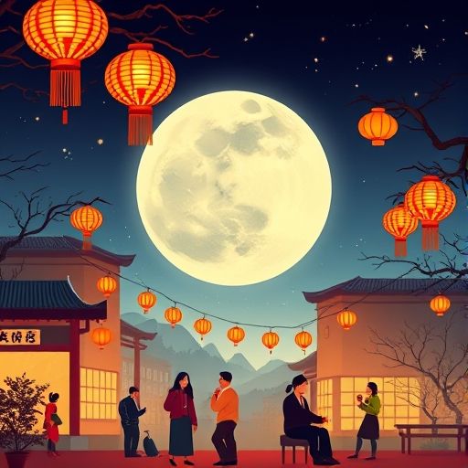 中秋节场景插图