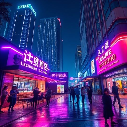 广州夜晚休闲场所外景