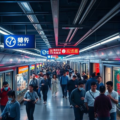 白云区地铁站夜景