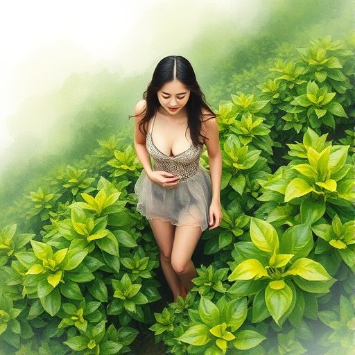 茶园里采茶的清新画面