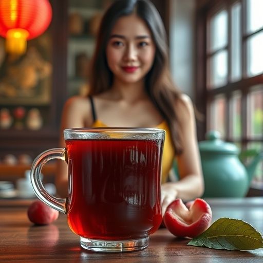 荔枝红茶的诱人色泽
