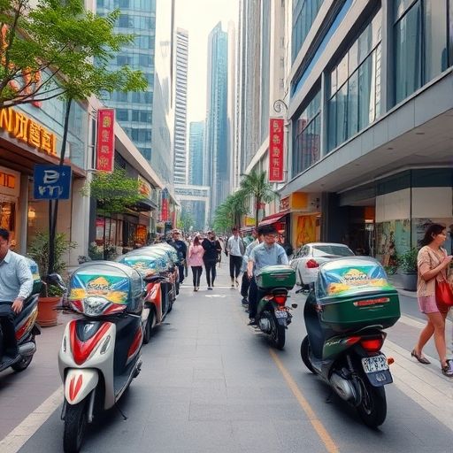 广州街头外卖场景