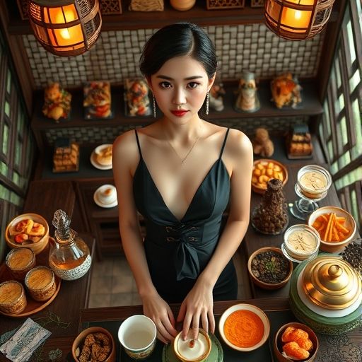 展示广州喝茶时的茶点搭配场景