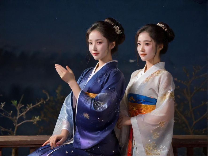 南昌璀璨夜景下的休闲街区