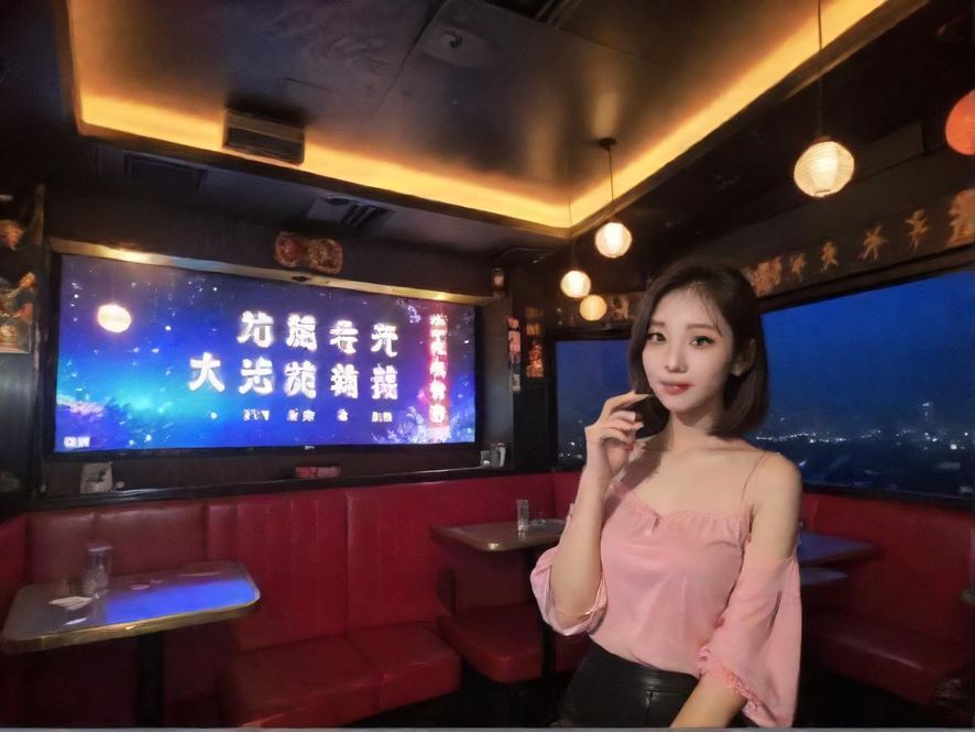 广州夜场会所的复古KTV包厢氛围