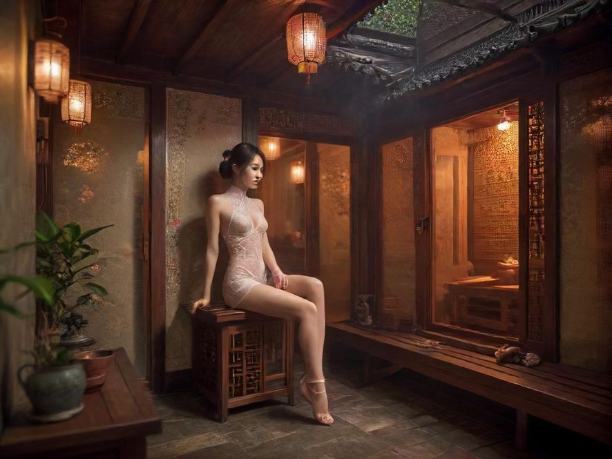 广州一家隐藏的茶社，提供桑拿汗蒸服务，环境私密舒适。