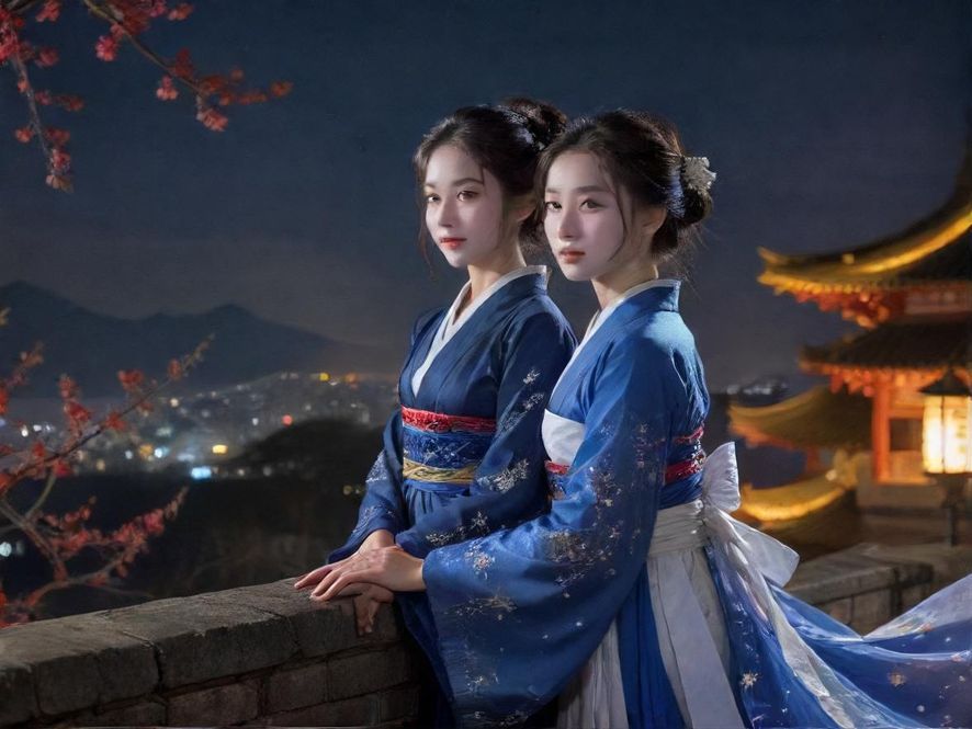 天津市中心夜晚的俯瞰图，高楼林立，霓虹灯光璀璨，展现出城市的繁华与活力。