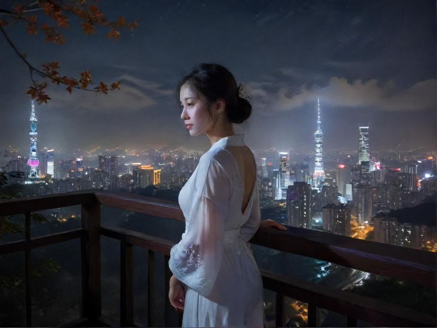 广州夜场会所的霓虹灯光场景