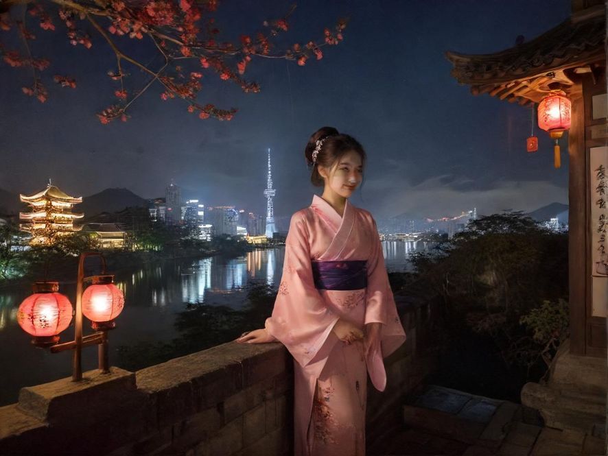 华灯初上，都市的璀璨夜景