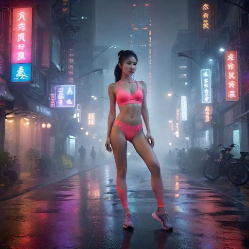 广州夜晚的都市街景，灯光朦胧