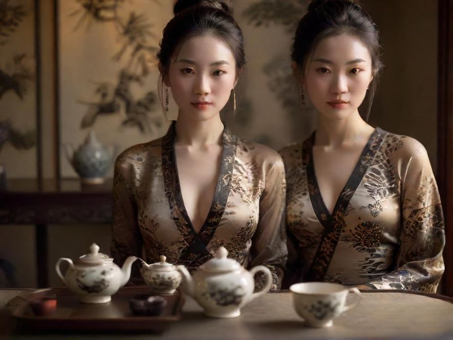 精致茶具特写