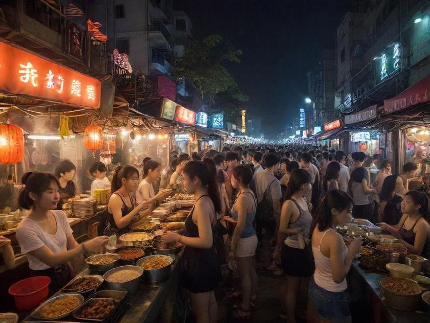 顺德夜市美食街场景