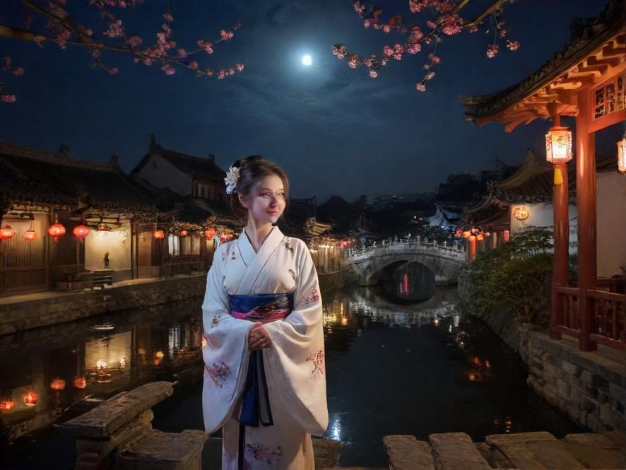 迷人的城市夜景，灯火辉煌