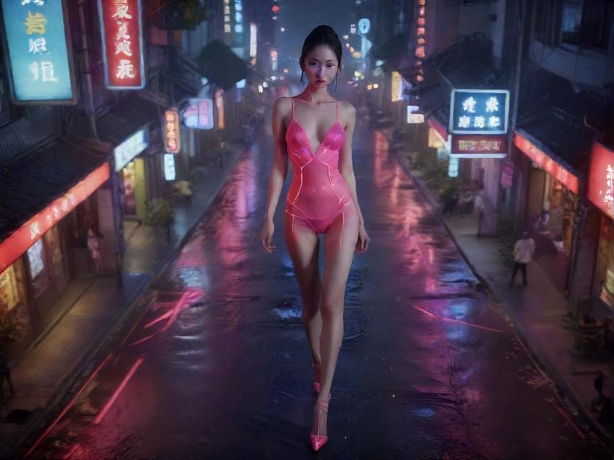 灯火璀璨的佛山夜景街道