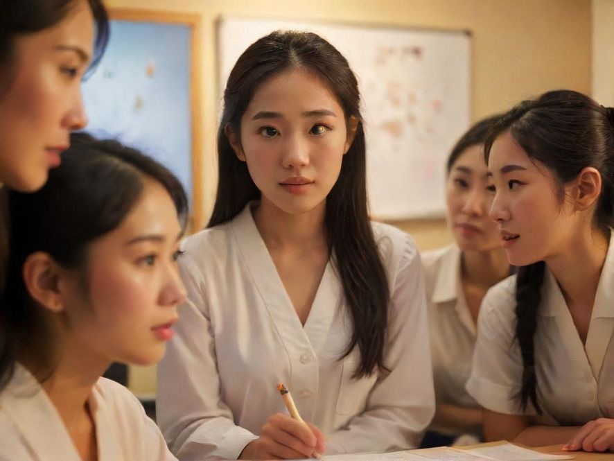 花社区的老师们正耐心细致地指导学员，课堂氛围温馨融洽