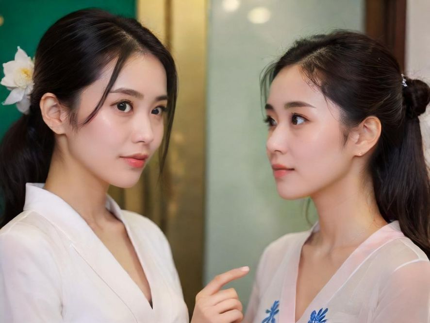 熟女在柔和灯光下的休闲会所浴池边