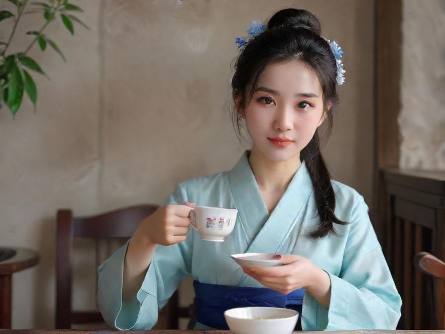 一位成熟女性在舒适的休闲会所中，优雅地享受着下午茶点，氛围轻松惬意。