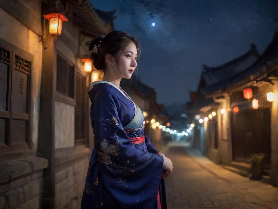 广州某个隐秘会所的入口夜景，充满氛围感