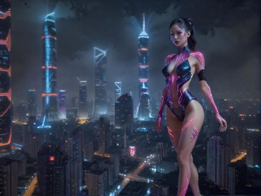 深圳璀璨的夜景，高楼林立，车水马龙，充满现代都市的活力。