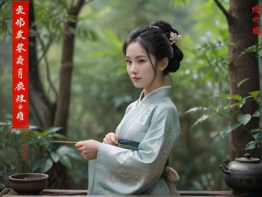 深圳龙华现代茶吧窗边喝茶场景