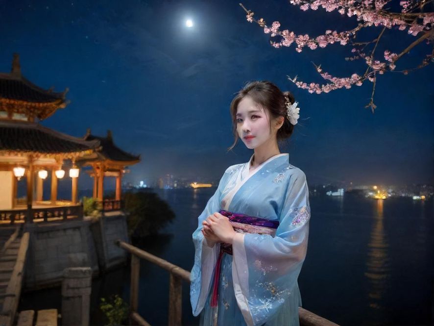 广州海珠区夜晚街景