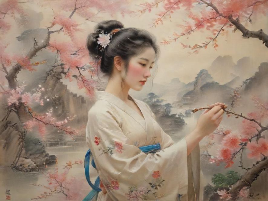 象征多样性和选择的抽象花朵