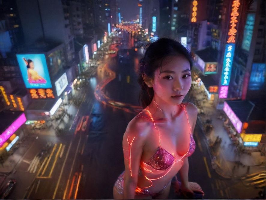 广州百花丛夜场繁华景象