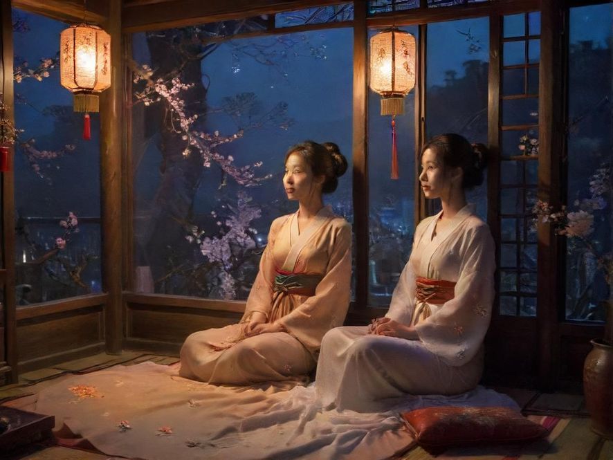 夜场或会所内的休闲放松场景