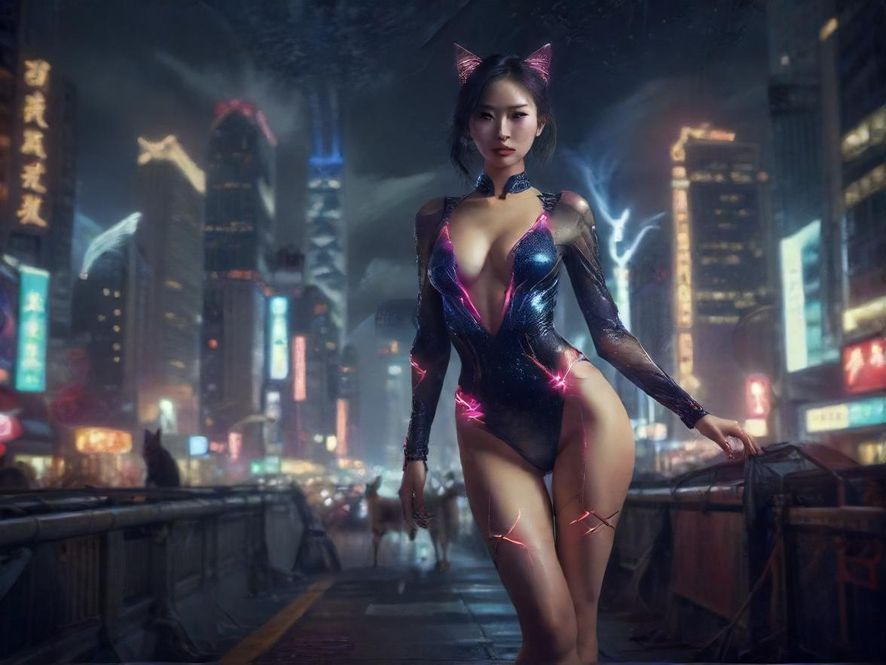 繁忙都市夜景中的一丝神秘感