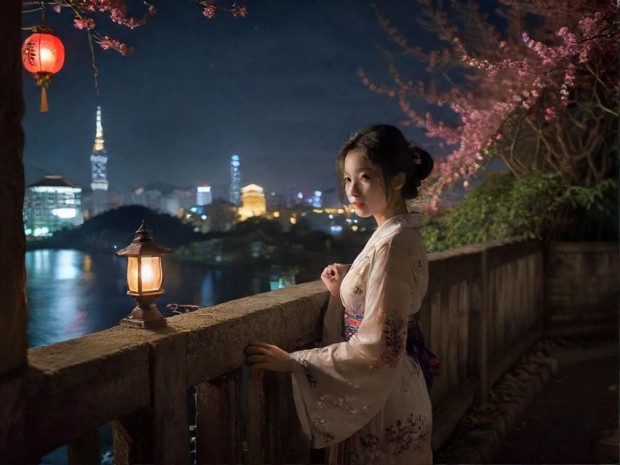 广州夜景繁华城市风光