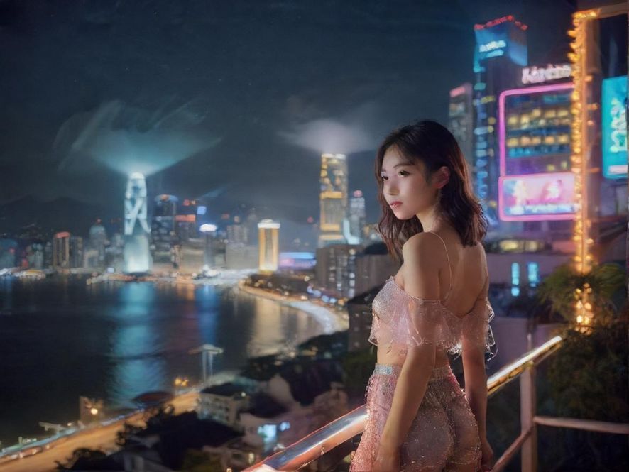 繁华都市的夜景，灯火辉煌，充满活力，暗示着丰富的夜生活和休闲娱乐选择。