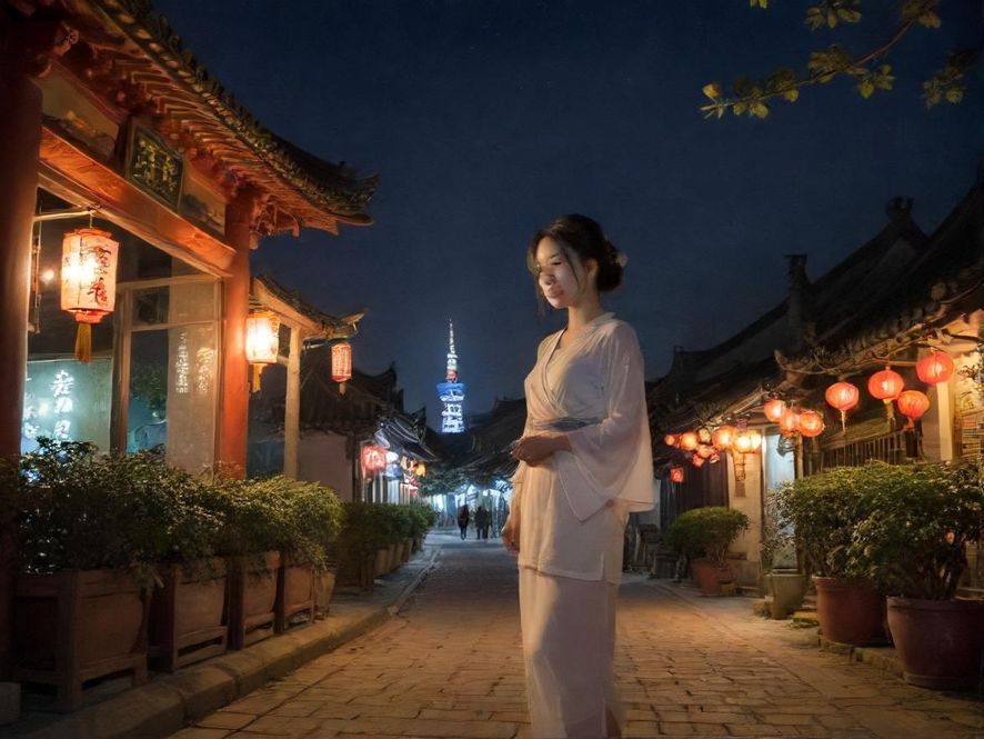 城市夜场桑拿会所外观夜景