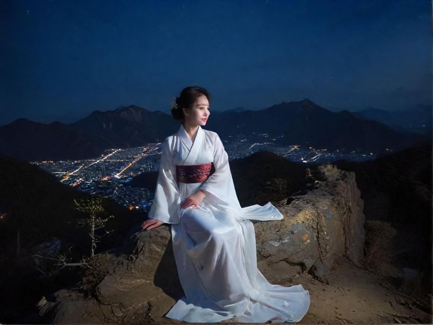 中山夜色街头霓虹闪烁