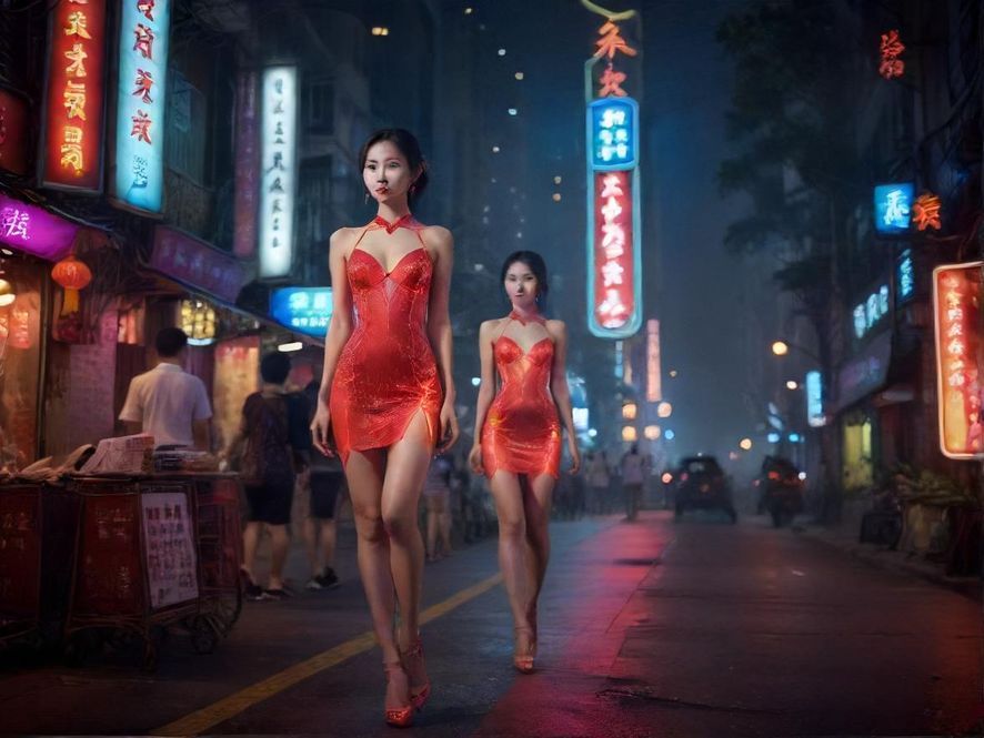 广州夜色下的休闲场所
