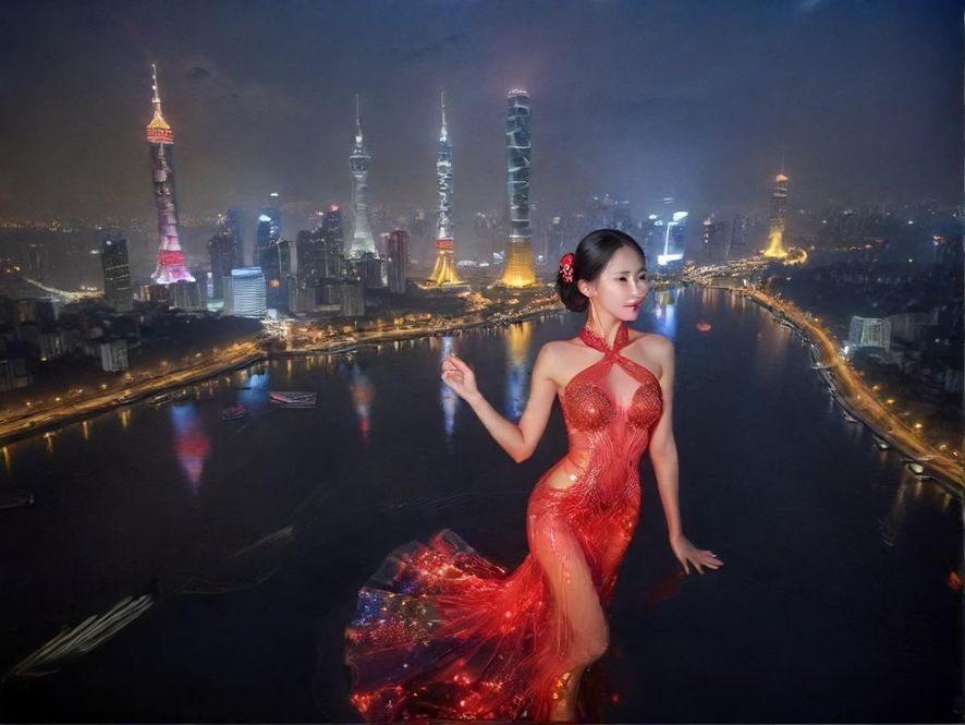 广州夜色下的城市风光