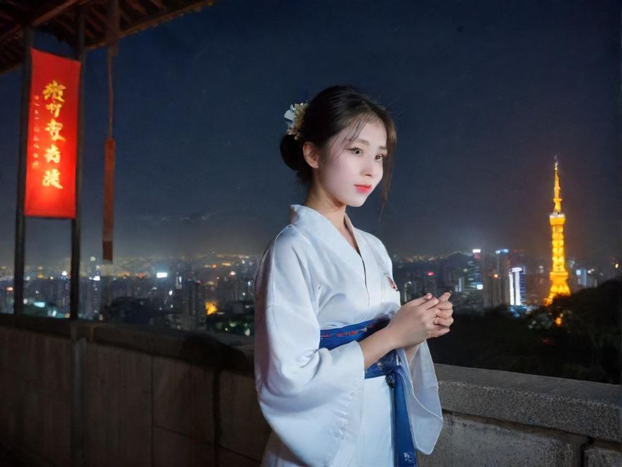 城市夜景下的娱乐场所入口