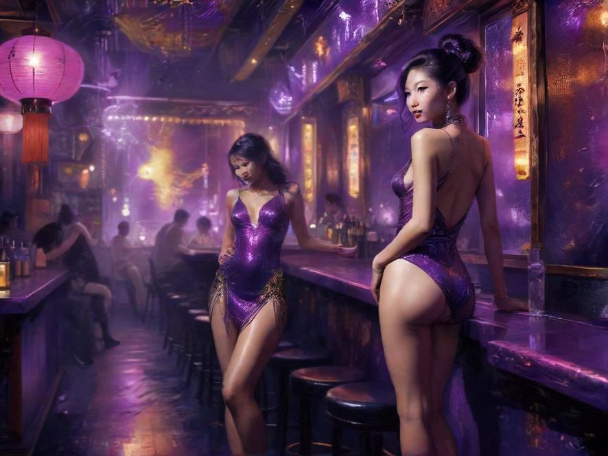 一品香百花丛夜场酒吧狂欢场景