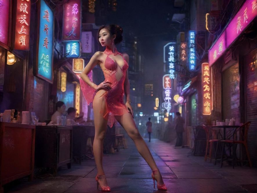 城市夜景娱乐街头风光图