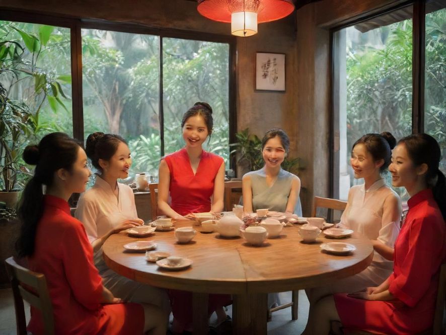 深圳宝安喝茶活动中的热闹氛围