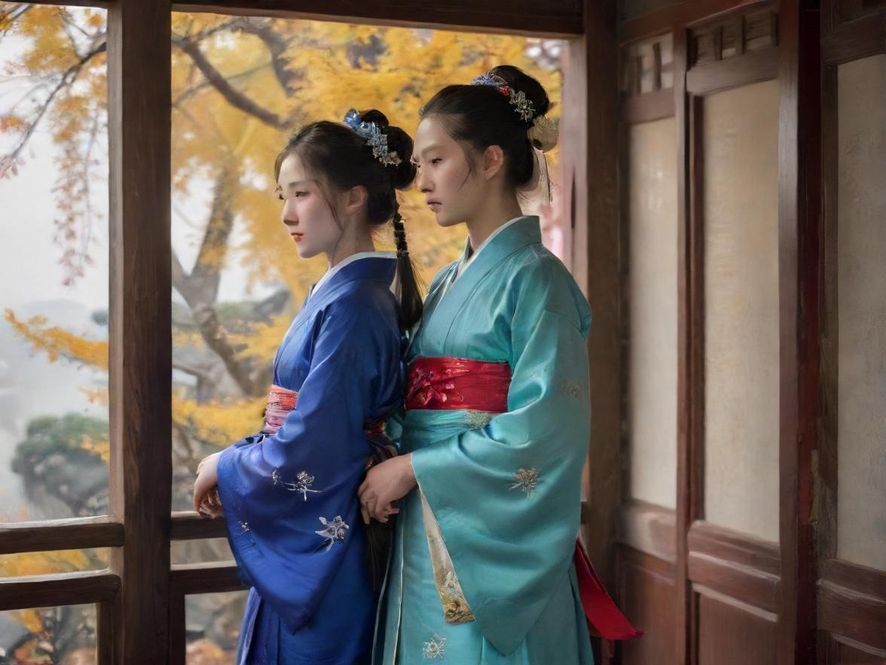 几个朋友在咖啡馆里低声交流着什么