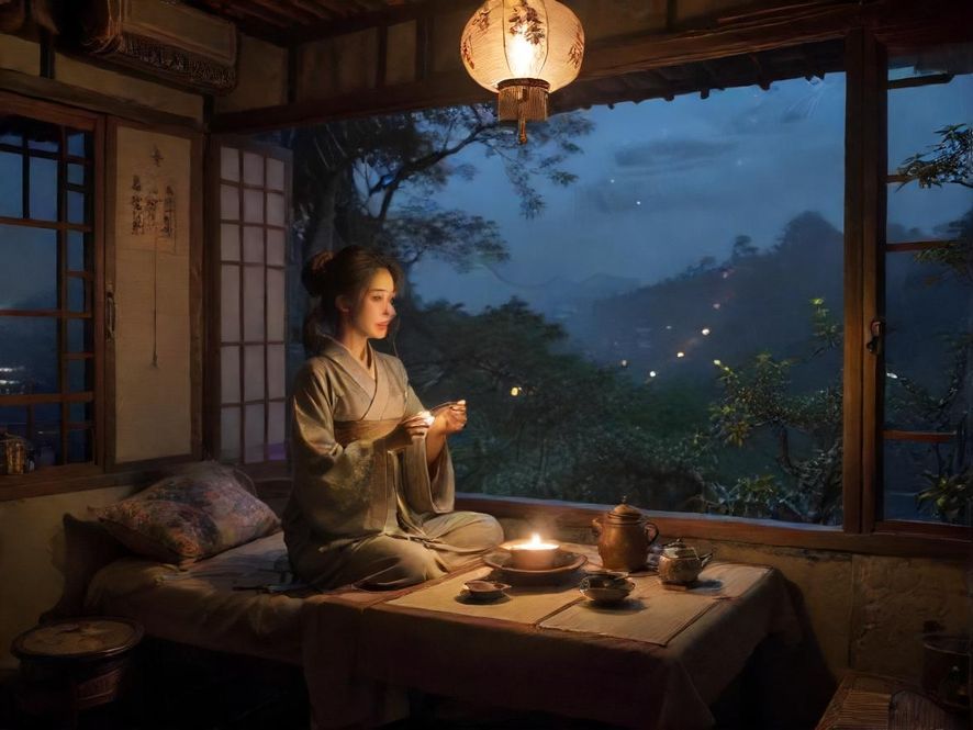 深圳夜间茶馆环境高清图片