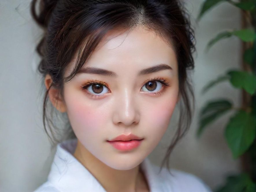 一位面带微笑、闭眼享受面部护理的女性顾客,特写镜头展现出她放松愉悦的神情,背景是优雅宁静的水疗中心。