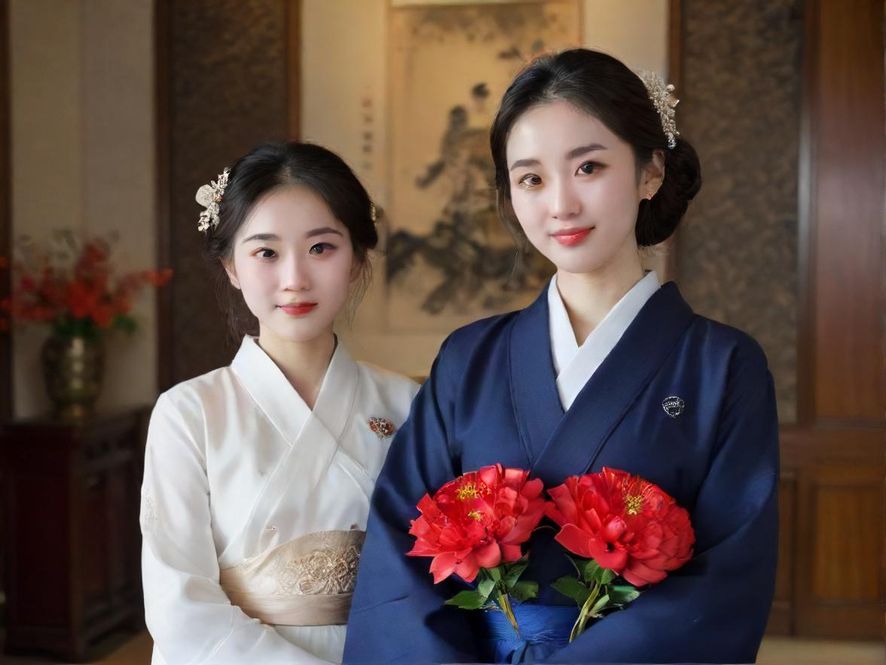 一位气质优雅的东方女性,在奢华私密的会所中回眸一笑,眼神温柔。